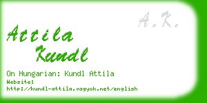 attila kundl business card